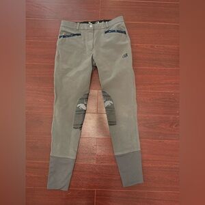 Spooks equestrian gray knee patch breeches with sparkle